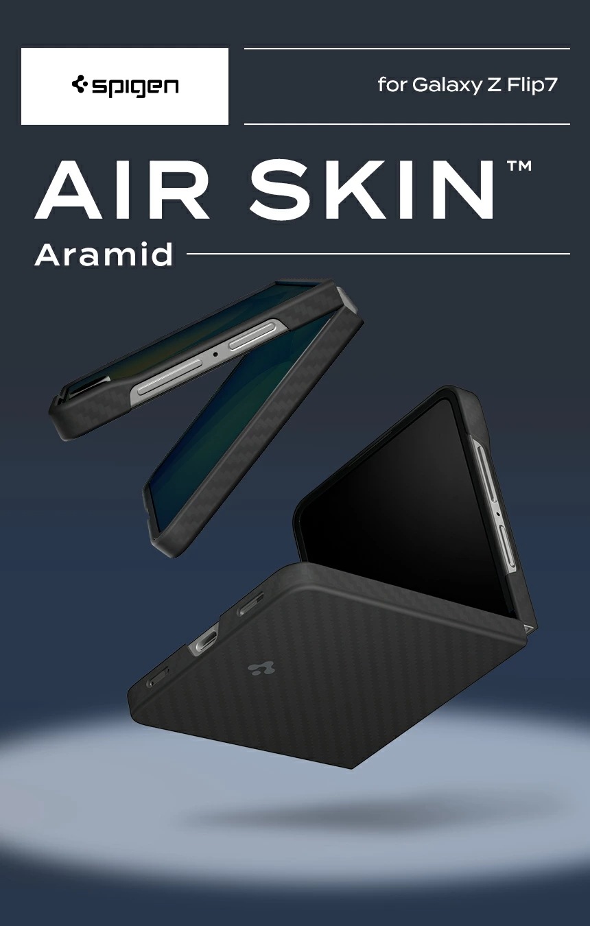 Galaxy Z Flip7 ケース アラミド繊維製 薄型 傷防止 指紋防止 耐衝撃 透明 エアスキン・アラミド シュピゲン Galaxy Z Flip7 SC-55F ケース レンズ保護 ギャラクシ
