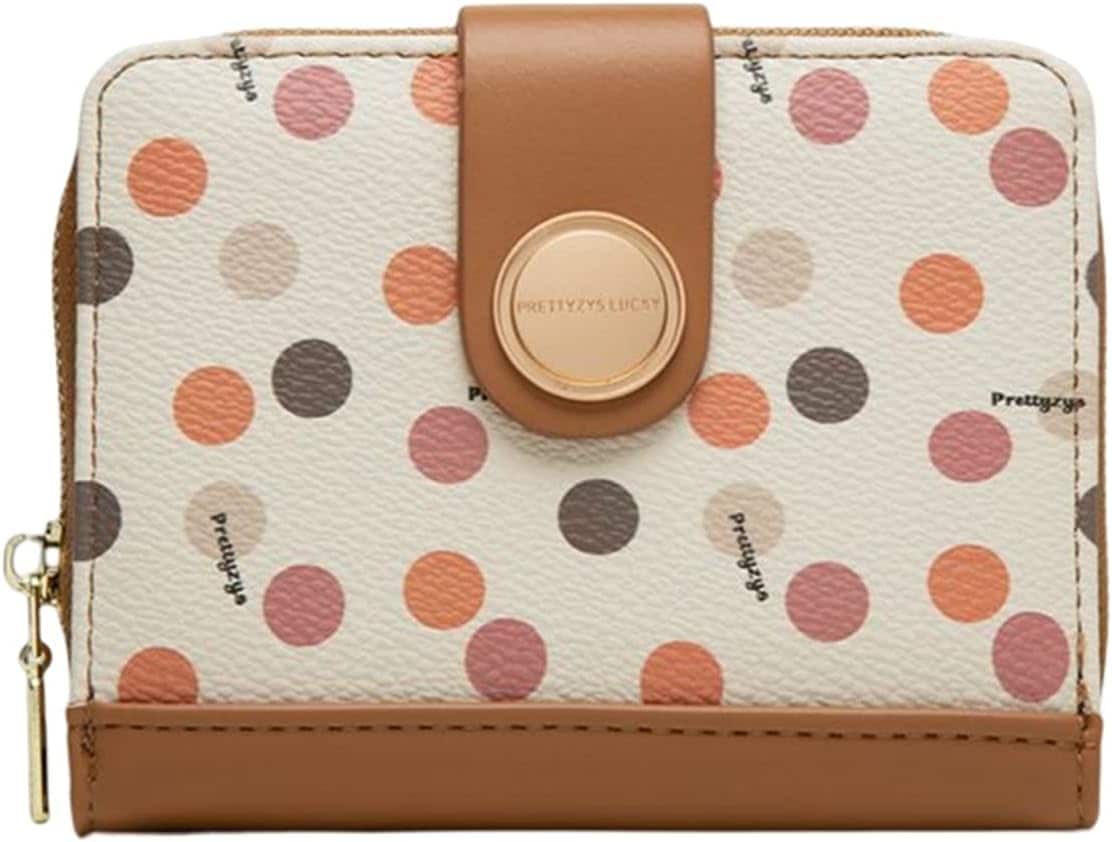 【20%OFFクーポン】財布 レディース 2つ折り ミニサイズ 英字柄 ボタン ファスナー 大容量 カード入れ 小銭入れ 多機能 使いやすい コンパクト コインケース ウォレット ファッション かわい