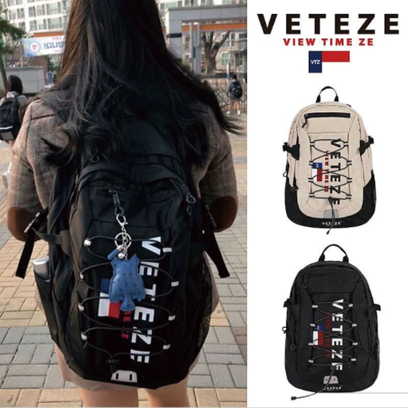 [VETEZE] ベテゼ 正規品 Big Logo Backpack ユニセックス レトロスポーツ リュックベテゼバッグ