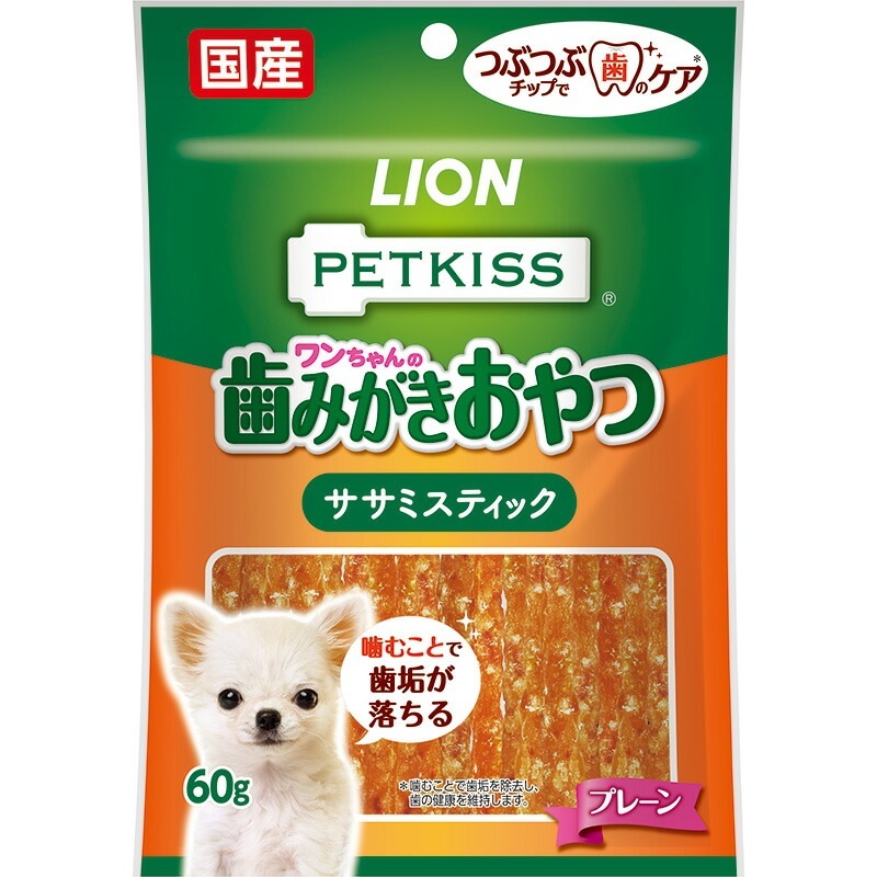 （まとめ買い）PETKISS ペットキス ワンちゃんの歯みがきおやつ ササミスティック プレーン 60g 犬用おやつ [x16]