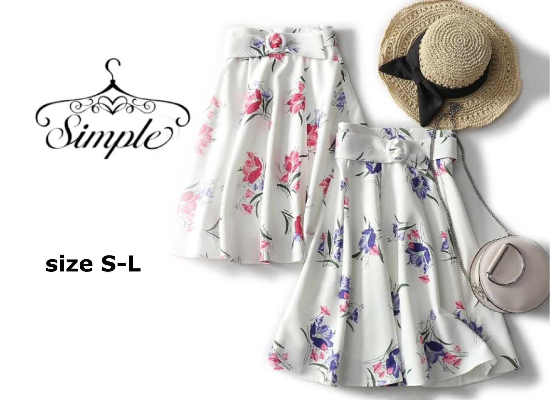 花柄 フラワー柄 清楚 レディース ファッション スカート ロング ミモレ おしゃれ 春 夏 秋 韓国 20代 30代 40代 体型カバー 4395