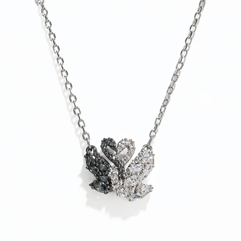 ネックレス ペンダント レディース Swan スワン ブラック クリア シルバー 5705721 ジュエリー アクセサリー 女性