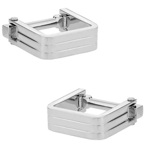 カフスボタン カフス シルバー リブ スクエア ラップアラウンド カフリンクス メンズアクセサリー