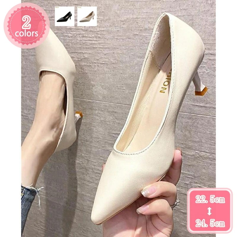 500円OFFクーポン パンプス レディース ピンヒール ミドルヒール ５センチ 無地 エレガント ビジネスシューズ ポインテッドトゥ 大きいサイズ おしゃれ 美脚 歩きやすい シンプル パーティー