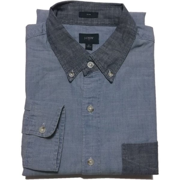ジェイクルー 長袖 ボタンダウンシャツ ブルー J.CREW JC2-005