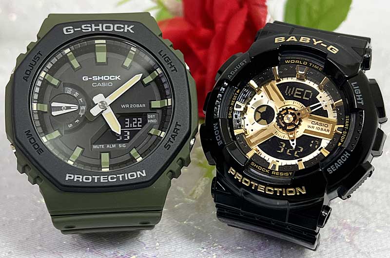 恋人たちのGショックペアウオッチ G-SHOCK BABY-G ペア腕時計 カシオ 2本セット GA-2110SU-3AJF BA-110-1AJF 電池式 アナデジ 人気 人気 婚約　夫婦