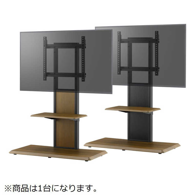 朝日木材　40～65インチ対応 テレビスタンド Swing (棚付き / 壁寄せ / 自立タイプ) ウォールナット木目　AS-WB850