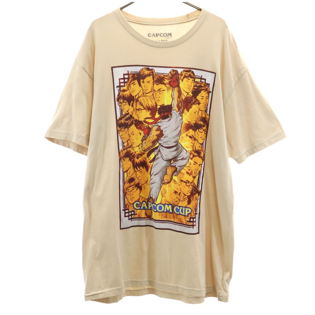 ストリートファイター プリント 半袖 Tシャツ XL アイボリー メンズ 古着