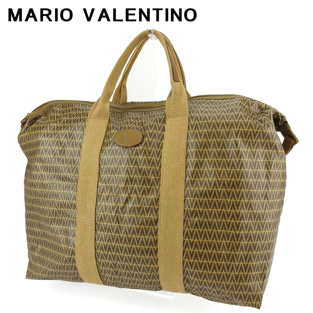 ボストンバッグ ハンドバッグ トラベルバッグ MVマーク レディース メンズ ブラウン ベージュ 中古