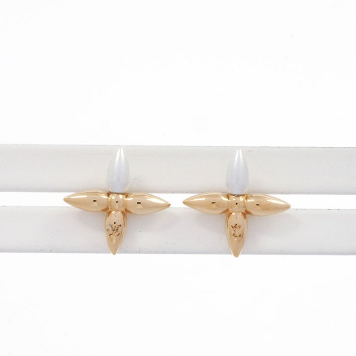 【美品】ルイヴィトン ピアス スタッズルイゼット M00950 フェイクパール 【ピアス】