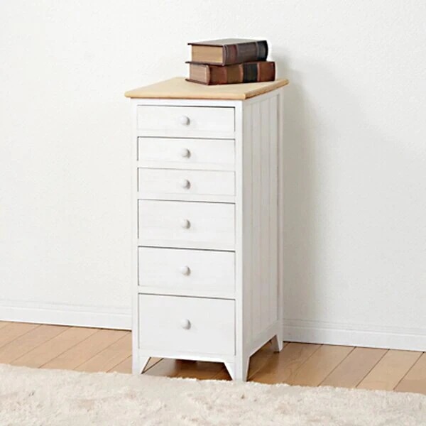 チェスト 6段 シャビーウッド 幅31cm