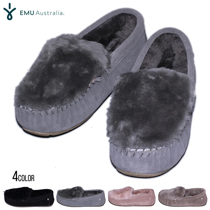 EMU AUSTRALIA 靴 レディース モカシン シープスキン CAIRNS REVERSE FUR W11705