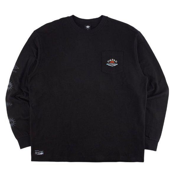 オーバーフィット ウェイファインダー ポケット 長袖 Tシャツ ブラック UQ121CRL11