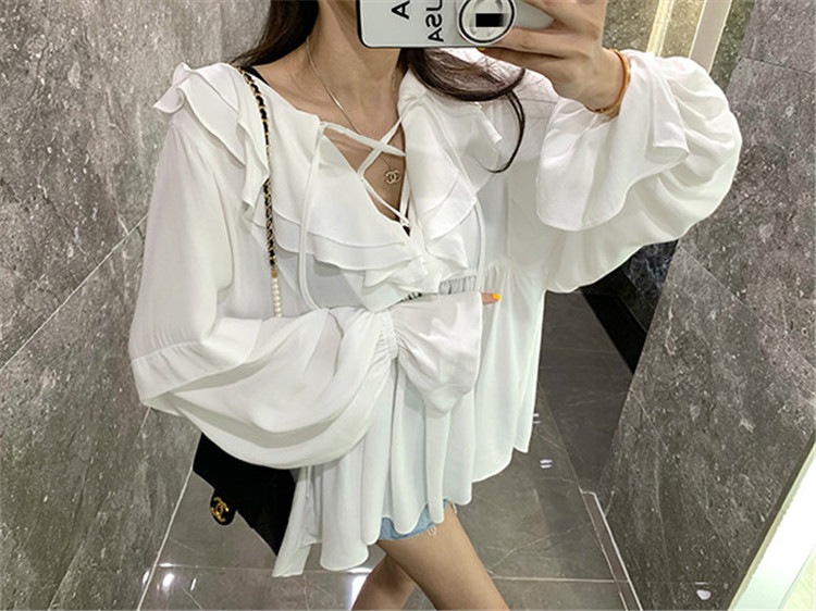 女性美up フリル 夏 ファッション 百掛け 新着 シャツ 簡約 カジュアル 即日発送 Sweet系 スリムフィッ 小さい新鮮な 学院風 上着 可愛い Insスタイル エレガント トップス カレッジ風