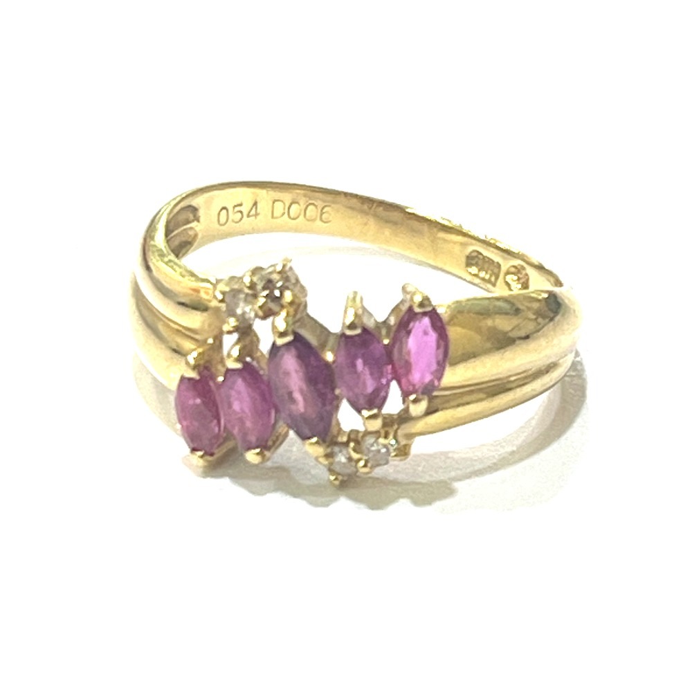 jewelry ジュエリー リング・指輪 K18 R0.54 D0.06ct ルビー アクセサリー 色石 宝石 K18 ゴールド
