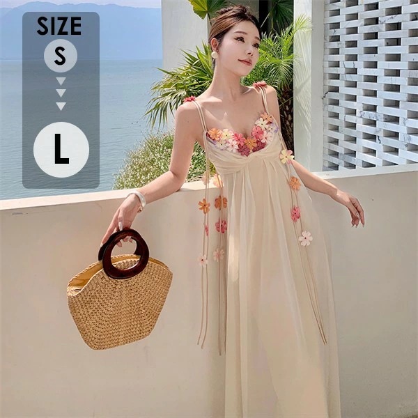 リゾートワンピース レディース サマードレス ワンピース 夏ワンピ ロング おしゃれ ファッション 春夏 カジュアル 体型カバー ゆったり 大きめ きれいめ ハワイ 沖縄 旅行用 大人 20代 30代
