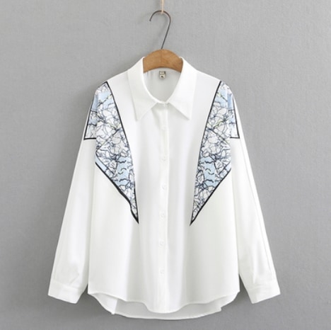 カジュアル長袖ブラウス トップス ブラウス 長袖 爽やか 大人スタイル かわいい 大人可愛い きれいめ シンプル カジュアル 大人 上品 おしゃれ かっこいい レトロ アジアン 大人可愛い 大人女子