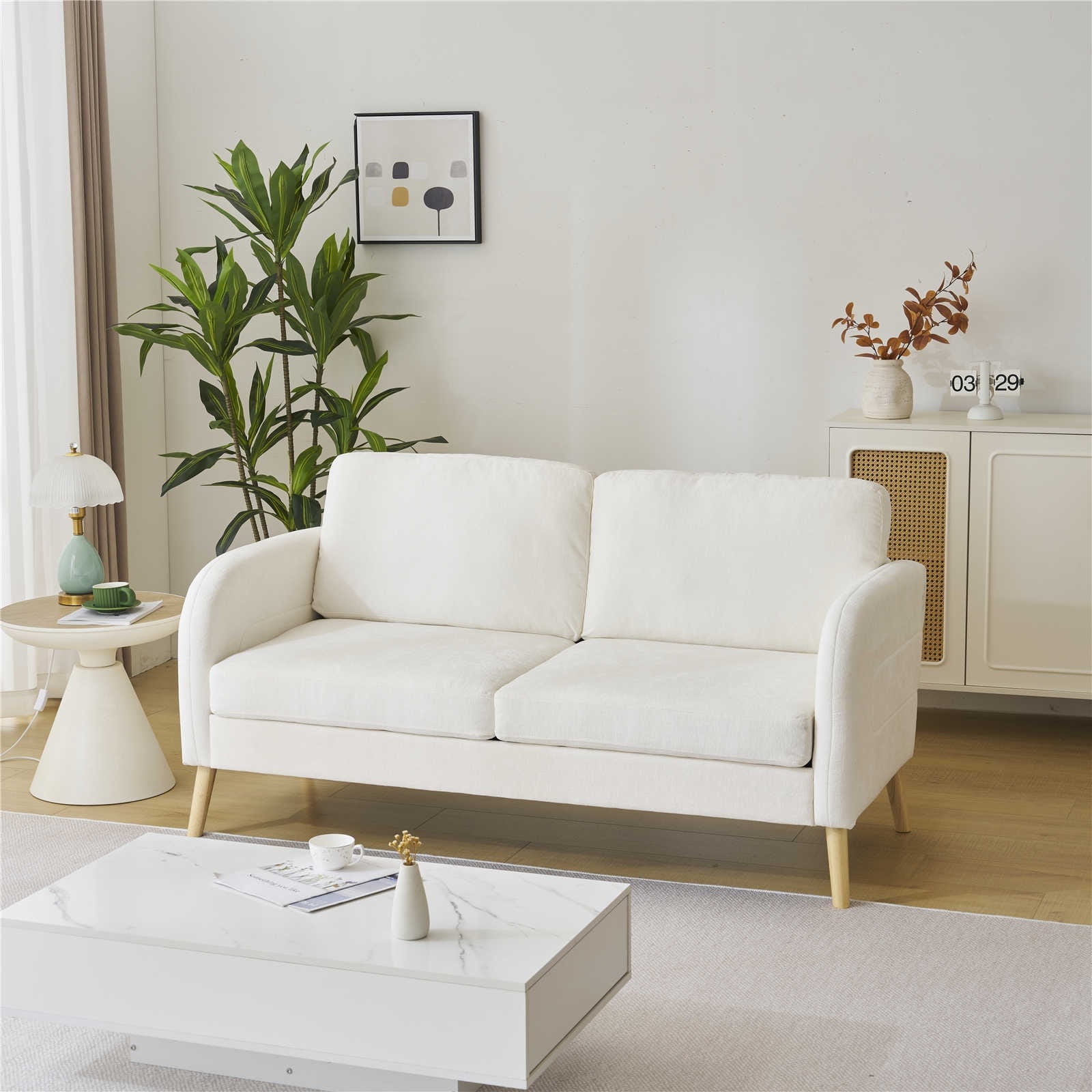 【日本国内出荷-3日で配達】韓国版 ファッション かわいい ソファー 二人がけソファー 2人掛けリビングソファ 肘付き ロボット 掃除機も通れる 1人用にも おしゃれ DJYC141