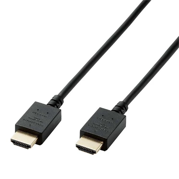 HDMIケーブル プレミアム 1.5m 4K対応 やわらか 小型コネクタ 高速 高画質 イーサネット対応ブラック