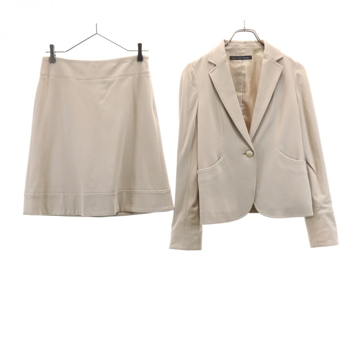 スカートスーツ 上下セットアップ 38 ベージュ UNITED ARROWS レディース