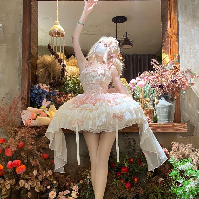 ロリィタ Lolita ロリータドレス ゆめかわいい ジャンスカ ミニ丈 ジャンパースカート ダンス 姫様 ゴージャス ゴスロリ 甘ロリ