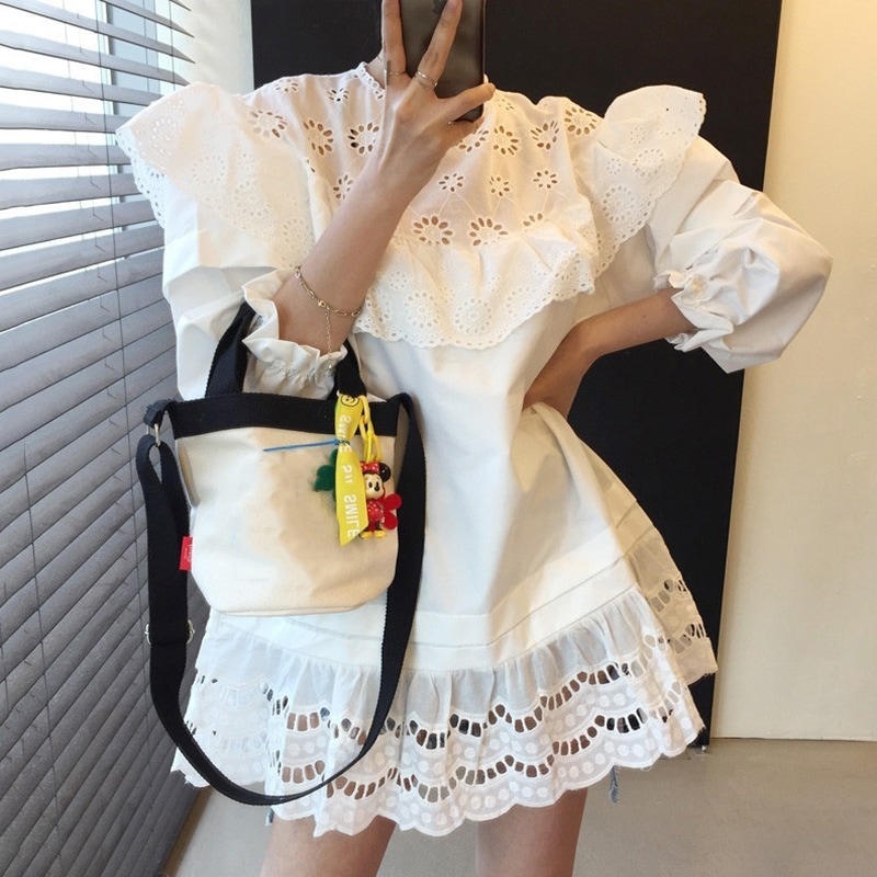 レトロ風 ワンピース 長袖 春 夏 きれいめ カジュアル かわいい aライン Aライン フレア ワンピドレス ミニ ミニ丈 ショート ショート丈 膝上 ぽわん袖 ボリューム袖 ボリュームスリーブ キャ