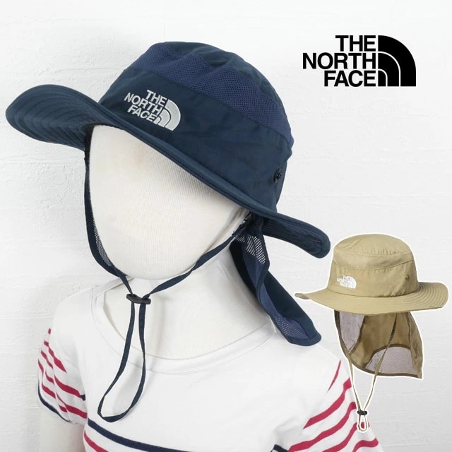 ザ・ノース・フェイス 帽子 キッズ ジュニア NNJ02521 サンシールドハット メッシュ 男児 紫外線対策 通気性 あご紐 女児 サイズ調節 日除け UVケア アウトドア キャンプ 遠足 公園 外