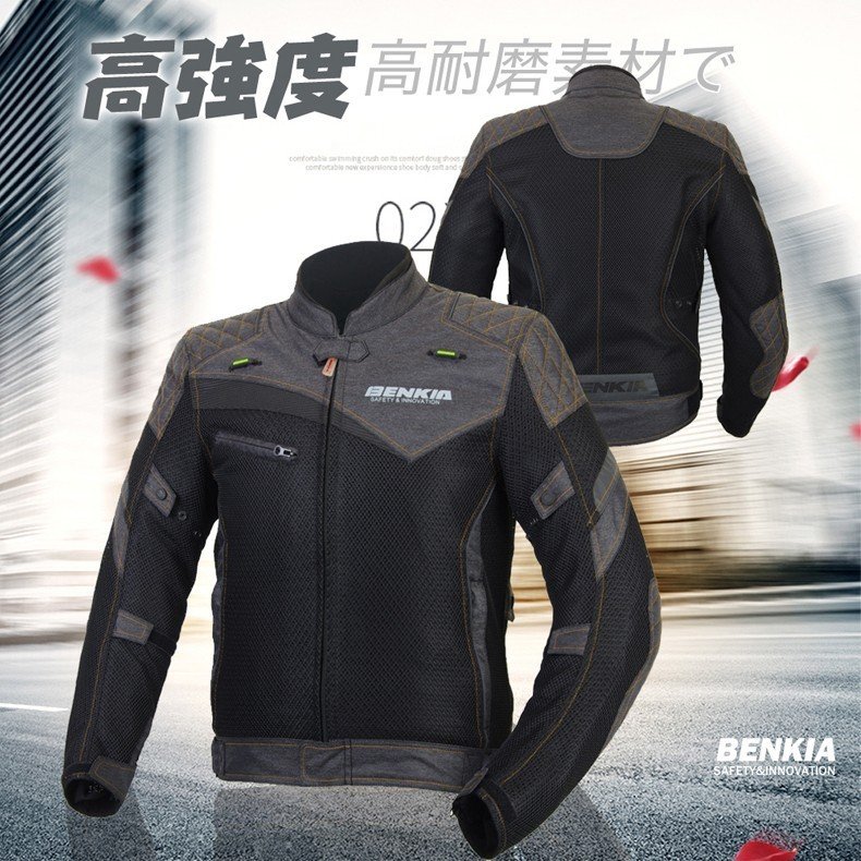 バイクジャケット メンズ 春夏秋 通気性が抜群 バイク レーシング ライダースジャケット プロテクタ