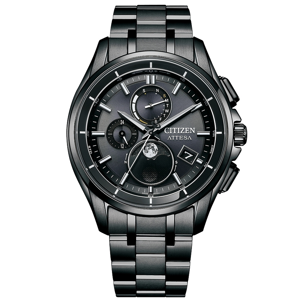 ATTESA（アテッサ） BY1006-62E 光発電エコ・ドライブ電波時計 ダイレクトフライト ムーンフェイズ Black Titanium Series