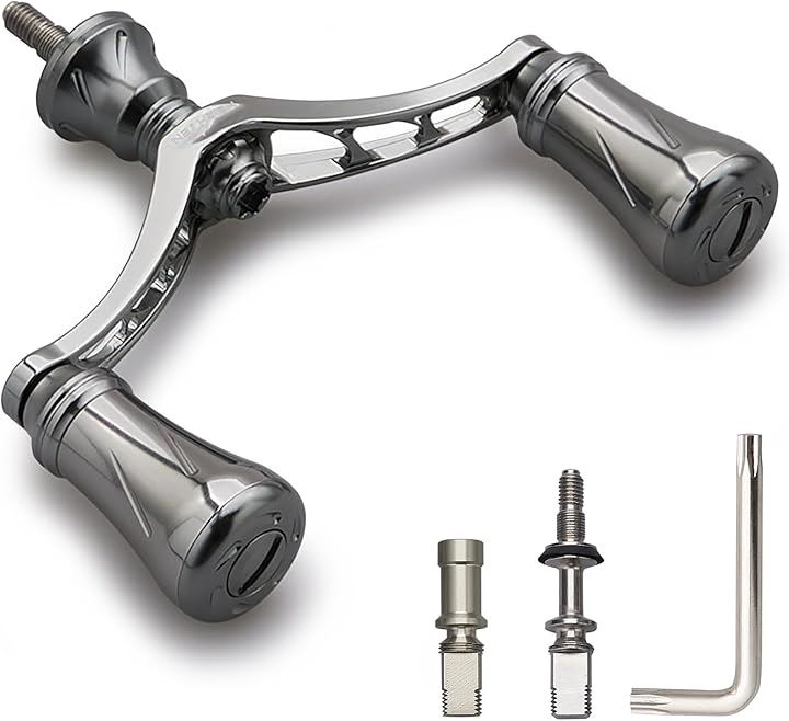 リール ハンドル ノブ 搭載 シマノ ダイワ 通用 スピニングリール用 New Pillar Series 1005(80mm - ガンメタル)