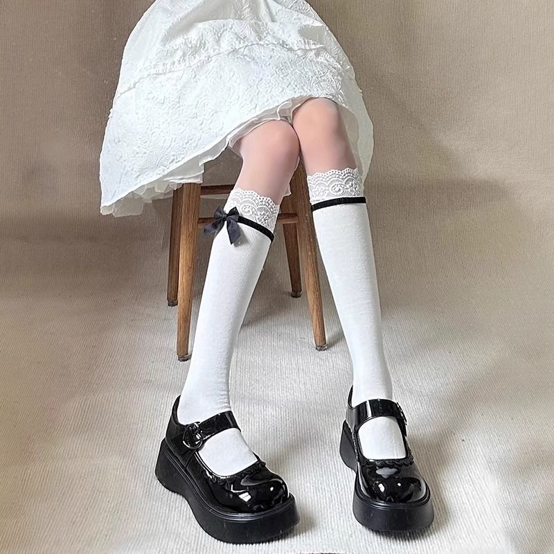 【超お得1つ買うと10個もらえる】メガ割ソックス 靴下 レディース リボン 春夏 薄手 ロリータ 中折れソックス JK 靴下