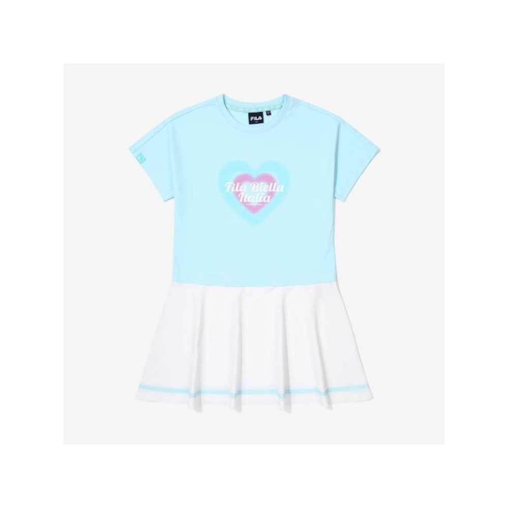 [FILA KIDS] 女の子用ピケアミーガドレス (FK2OPG2303F_AQA) Q0ZFK2OPG2303FAQA