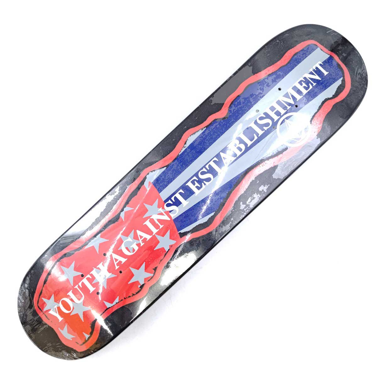 【中古・未使用品】ボルコム YOUTH AGAINST ESTABLISHMENT スケートボード デッキ ブラック VOLCOM 独立記念日スペシャル ビンテージ デットストック