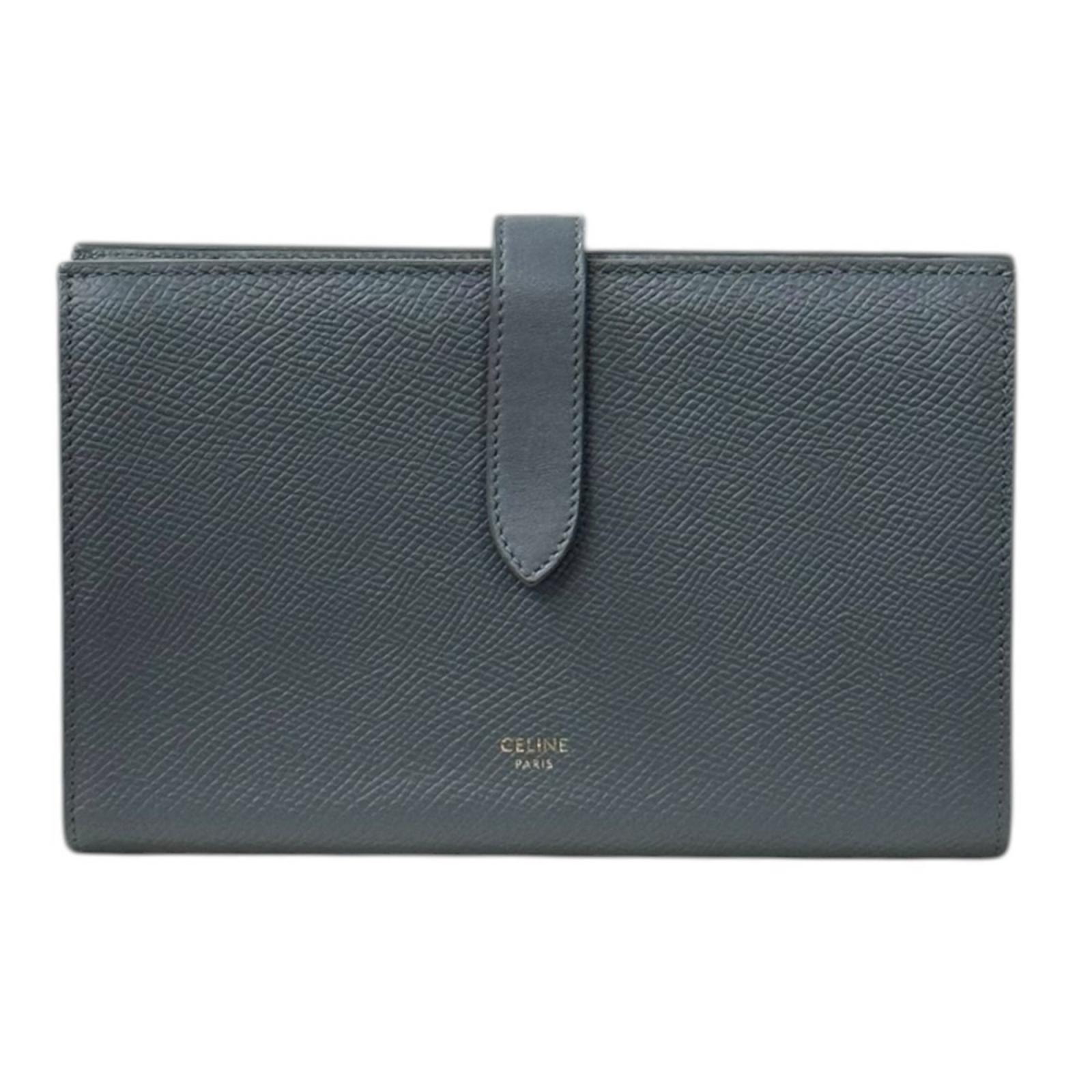 セリーヌ ラージストラップウォレット 二つ折り財布 レザー 10B633BFP 09GM CELINE 中古