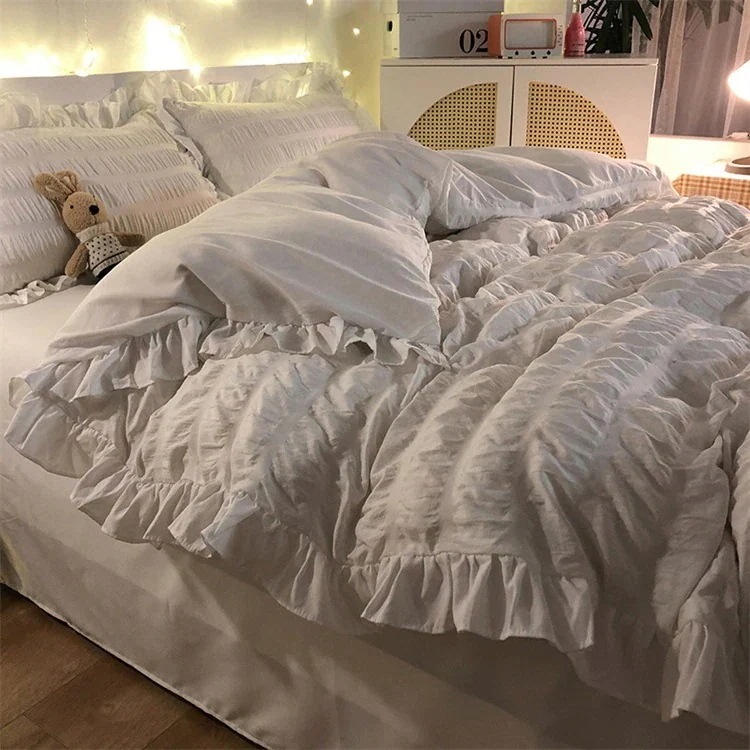 【急速出荷!】スタイル 3点セット 寝具 ウォッシュドコットン ベッドスカート 4点セット シーツ