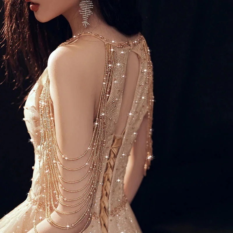 パーティードレス ドレス ワンピース イブニングドレス 新しいスタイルのドレス 結婚式の花嫁介添人ドレス ハイエンドライト ラグジュアリーワンピース ドレス ワンピース 秋冬 パーティードレス ロング