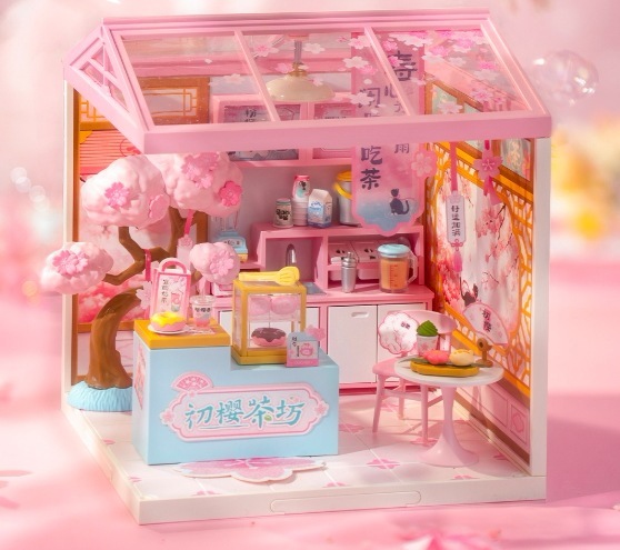 スーパーマーケット初桜茶屋積み木組み立て3 D立体アイデア手作り DIY小屋おもちゃプレゼント 8,447円