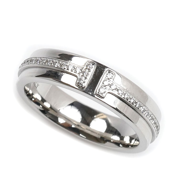 TIFFANY&Co. ティファニー K18WG ホワイトゴールド T TWOナロー リング・指輪 60151270 ダイヤモンド 9号 5.8g レディース 中古 美品 93,390円