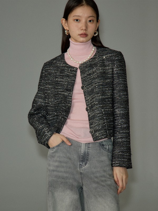 オモントエッグタルトレトロスモールフレグランススタイルジャケットレディース秋冬新作ニッチラウンドネックハイエンドショートトップ 8,783円