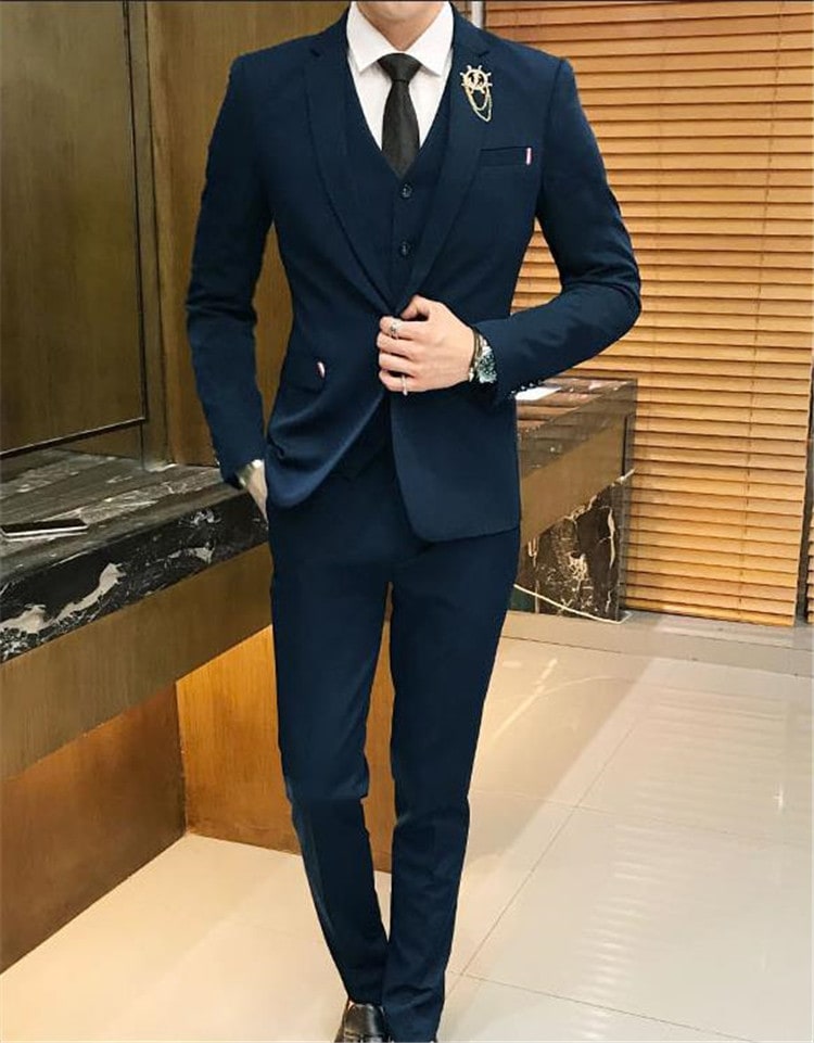 INSスタイル フォーマルウェア トレンド 韓国語 スリム スーツ セット 男性 カジュアル 結婚式