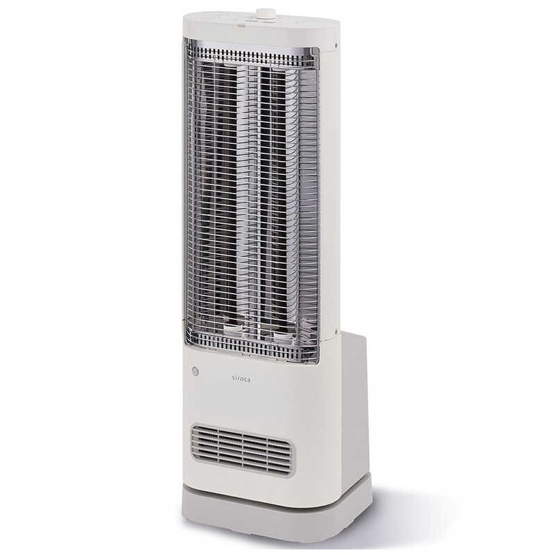 SIROCA　足元ファンヒーター付き 遠赤外線暖房機 にこポカ 1300W 石英管ヒーター 人感センサー付き 首振り機能 ホワイト　SH-FC251W