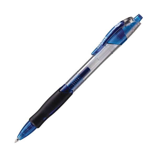 （まとめ）TANOSEE ノック式 ゲルインクボールペン スリム 0.5mm 青 1セット（10本） 10セット
