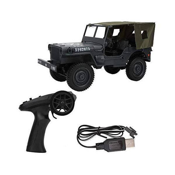 1/10 RC Military Truck， 2.4G Remote Control Four-wheel Drive Truck Climbing Car Toy Gifts for Kids Y