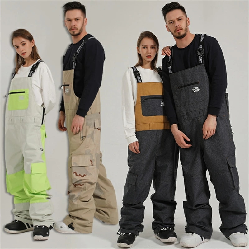 スノーボード ウェア つなぎ ビブパンツ レディース オーバーオール ワンピース スキーウェア スノボウェア メンズ 男女兼用 ユニセックス 型落ち 切り替え 保温 防水 防風 防寒 海外通販