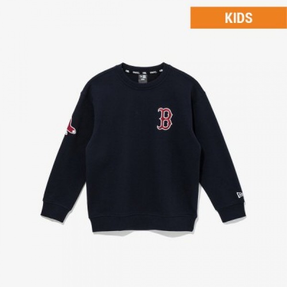 MLB キッズ ボストン レッドソックス チーム ロゴ スウェットシャツ イブニング ブルー