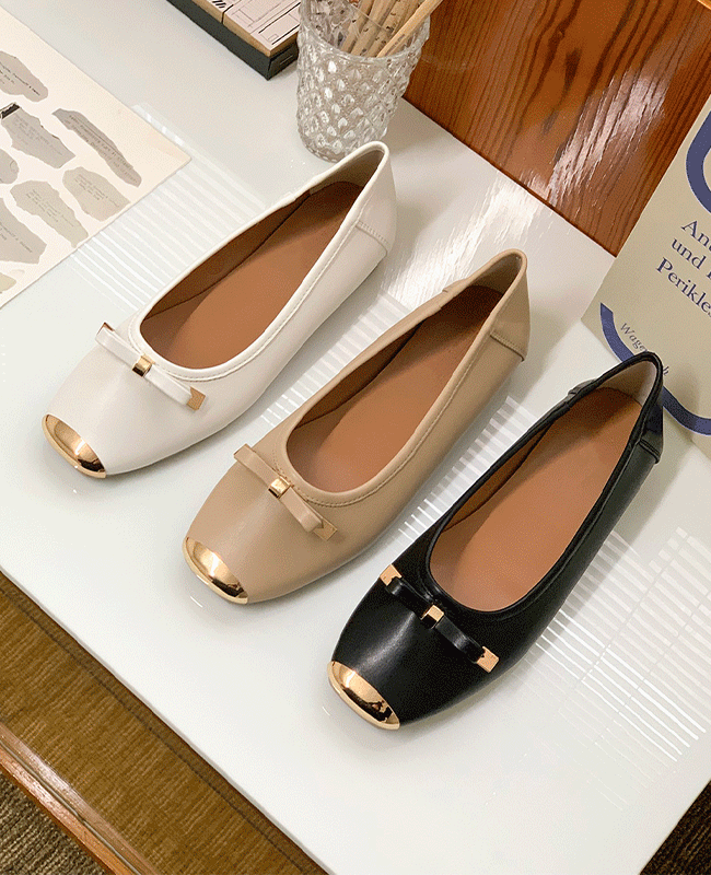 [MILOVANY] ビールスクエアゴールドチップフラット1.5cm