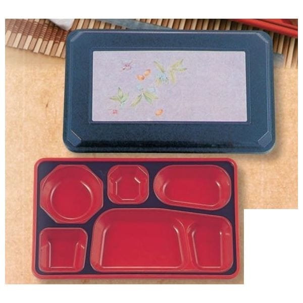 (業務用弁当箱10セット)FW-900 ダイナミック副食 本体紺(内赤40)/蓋紺アーモンド