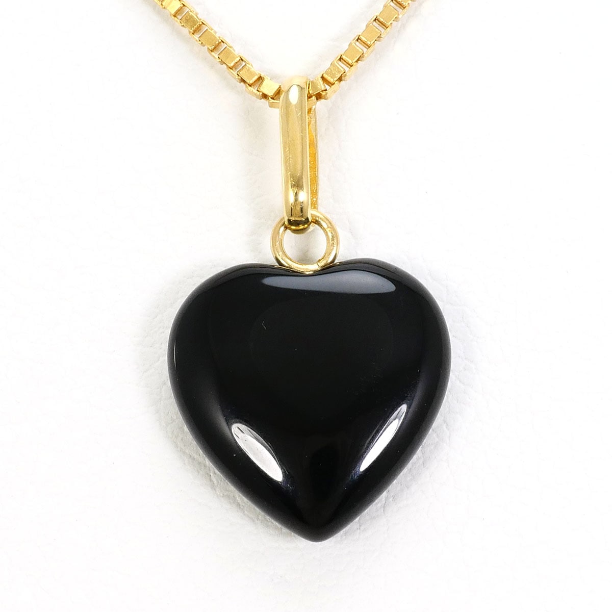 K18 18金 YG イエローゴールド ネックレス オニキス 総重量約4.0g 約40cm 中古