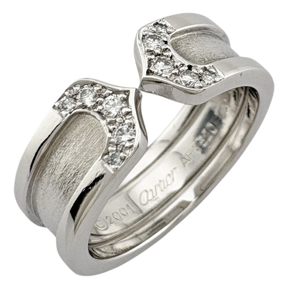カルティエ 2C リング 指輪 9.5号 18金 K18ホワイトゴールド ダイヤモンド CARTIER 中古 美品