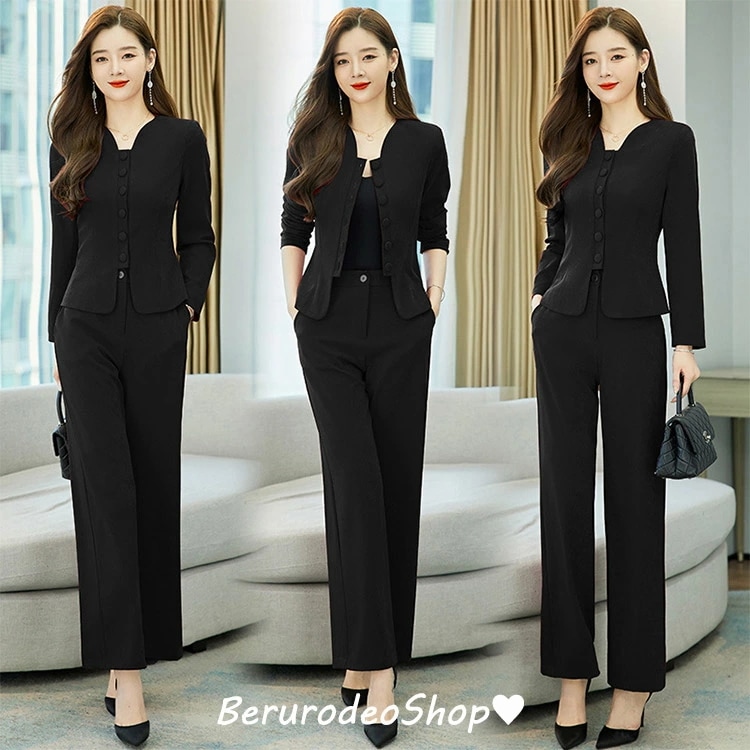 パンツセットアップ レディース ワイドパンツ カジュアル セットアップ 入学式 卒業式 40代 ママ ノーカラージャケット ガウチョパンツ 2点セット 入園式 卒園式 春 夏 S M L XL XXL